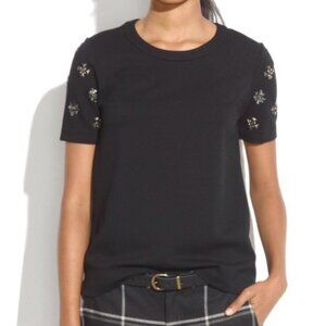 ❤️5/$25 Madewell Geobead‎ embellished Grudge Short sleeve Goth shirt Small